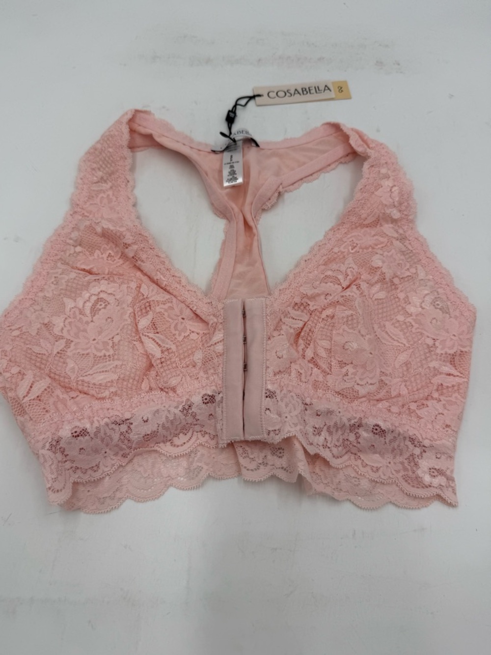 Cosabella Never Say Never Curvy Racerback Bralette Pink Lilly Size S Brand New - Picture 5 of 6